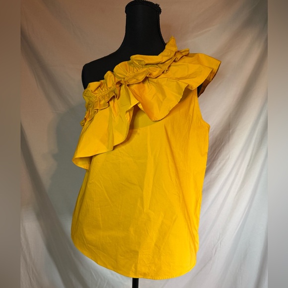 7 For All Mankind One-Shoulder Ruffle Top – Yellow 💛 - Picture 2 of 9